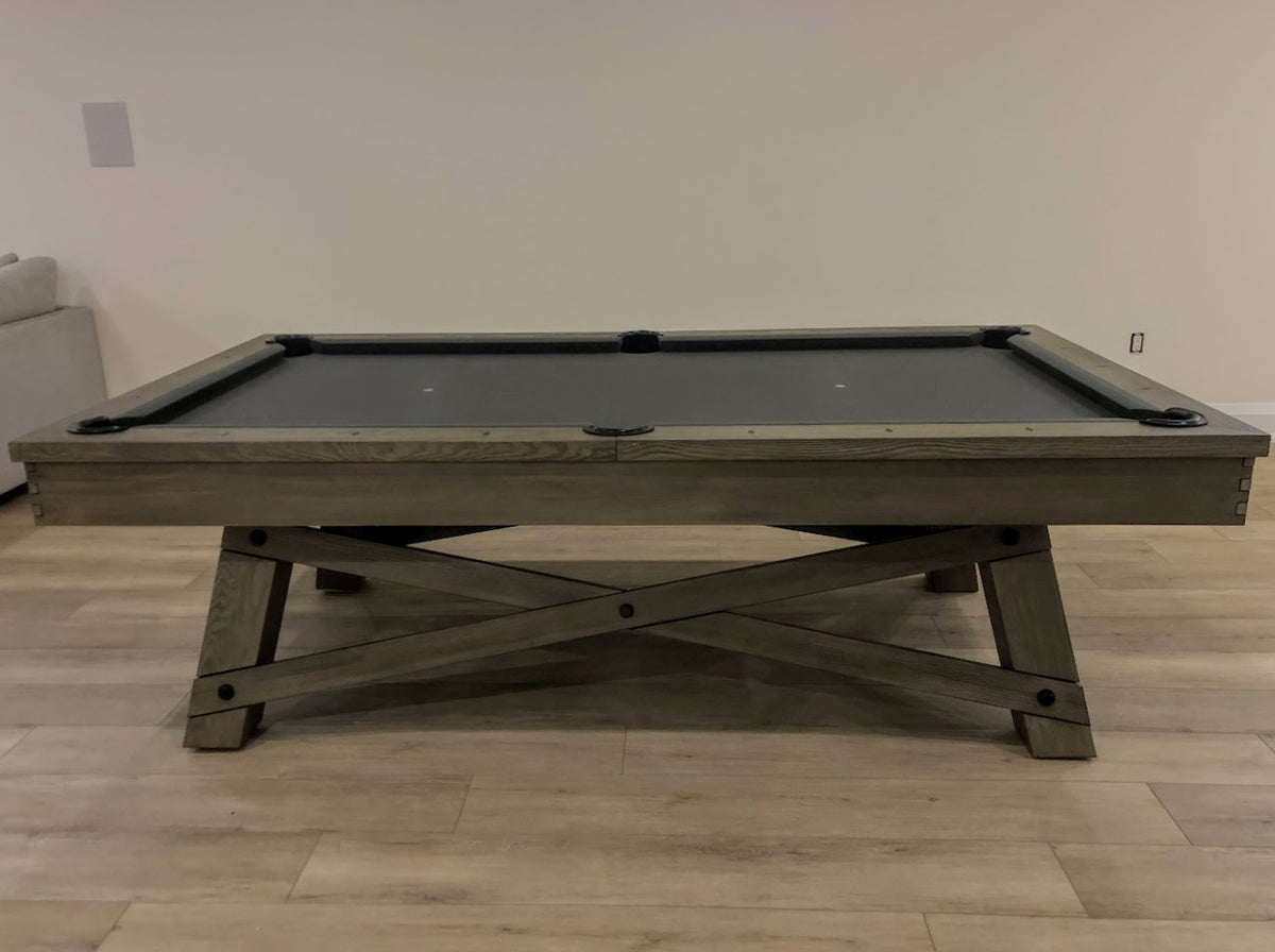 8 FT MAJESTIC ACADIEN BARNWOOD GREY POOL TABLE