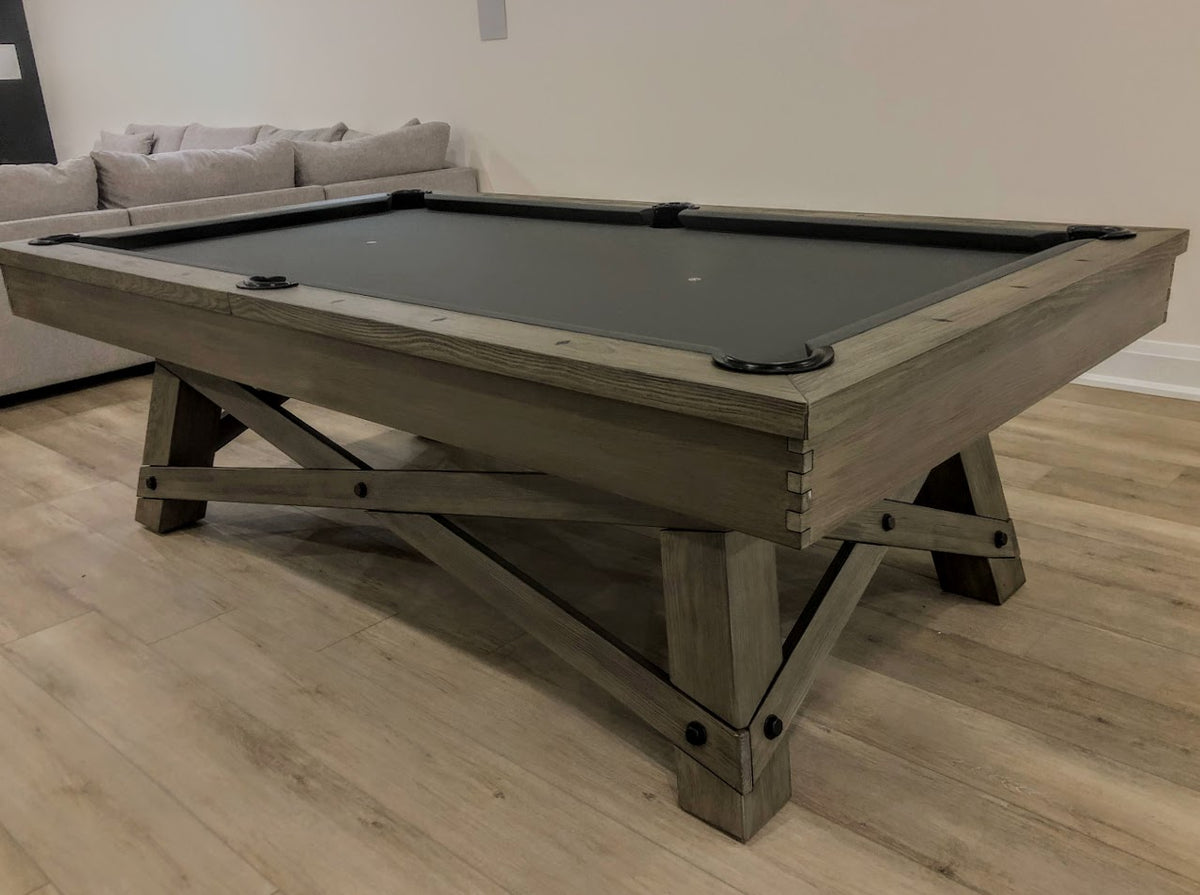 8 FT MAJESTIC ACADIEN BARNWOOD GREY POOL TABLE