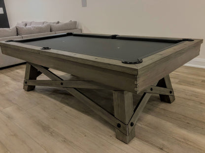 8 FT MAJESTIC ACADIEN BARNWOOD GREY POOL TABLE