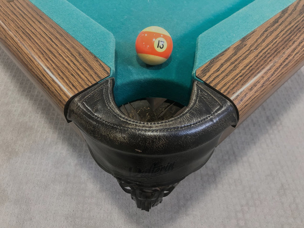 8 FT PREOWNED DUFFERIN ROYAL POOL TABLE – WALNUT FINISH