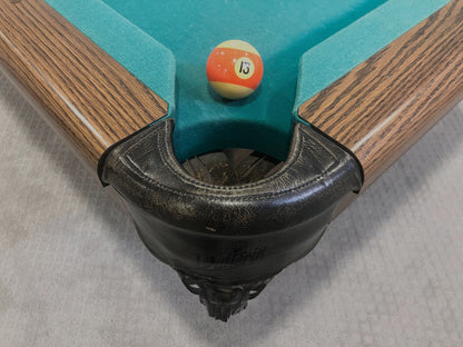 8 FT PREOWNED DUFFERIN ROYAL POOL TABLE – WALNUT FINISH