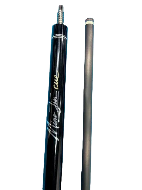 Miaojin logo on the white carbon fiber pool cue