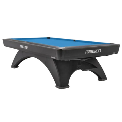 Rasson Ox II 9 foot black competition pool table with ball return