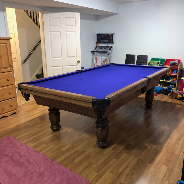 9' Preowned Dufferin Regent Pool Table – Smoky Oak Finish