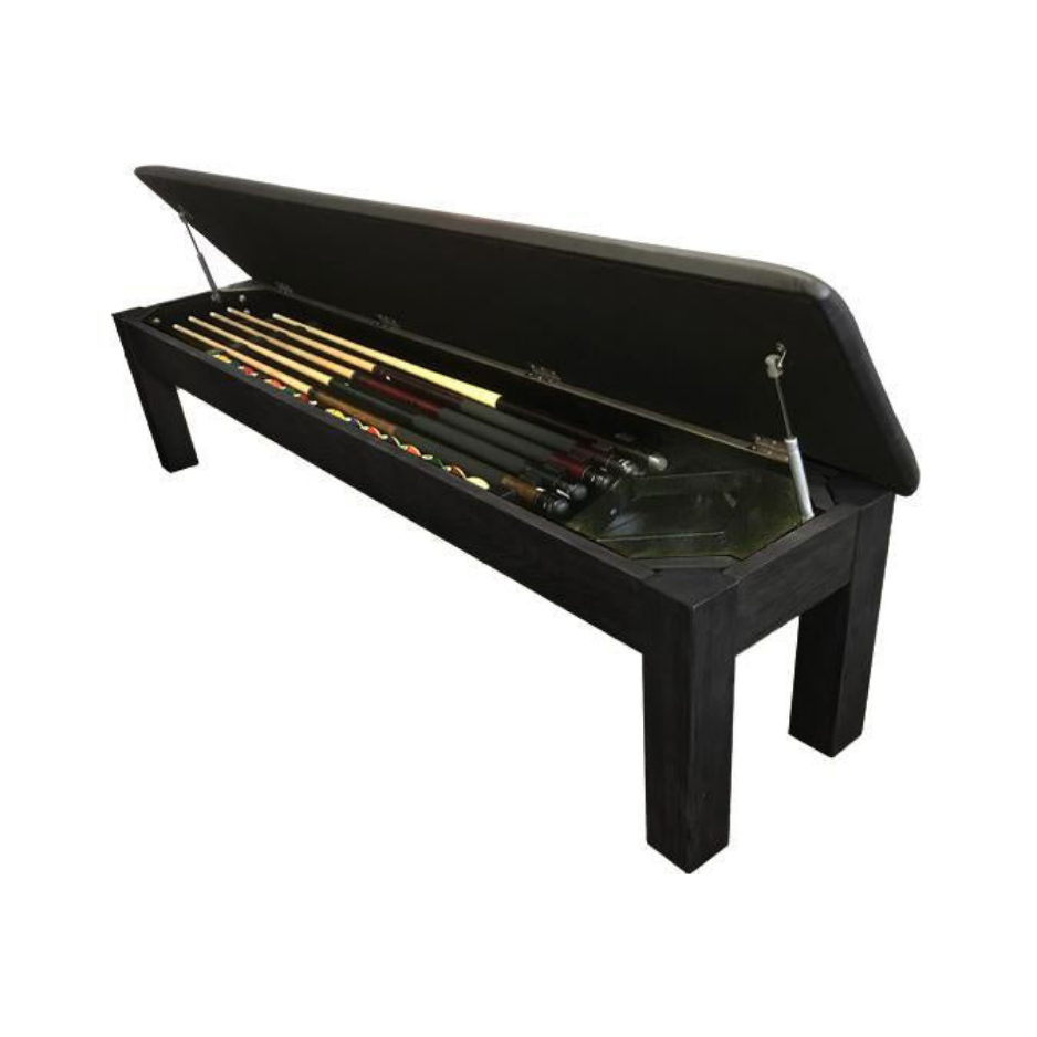 Mensa black billiard accessory storage bench