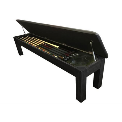 Mensa black billiard accessory storage bench