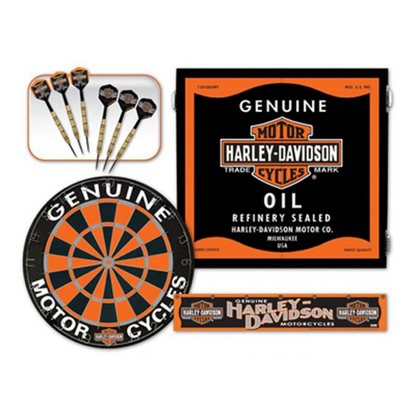 Harley-Davidson dartboard, darts and cabinet kit