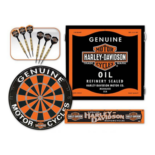 Harley-Davidson dartboard, darts and cabinet kit
