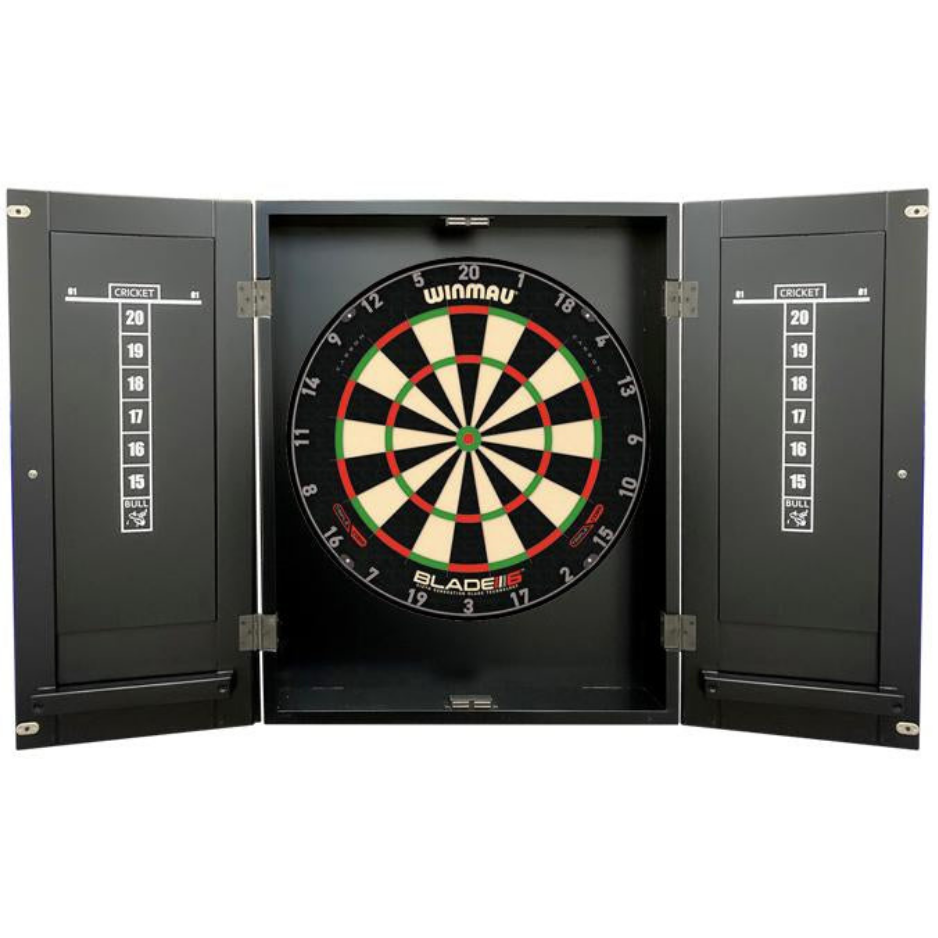 Majestic black hardwood dart cabinet