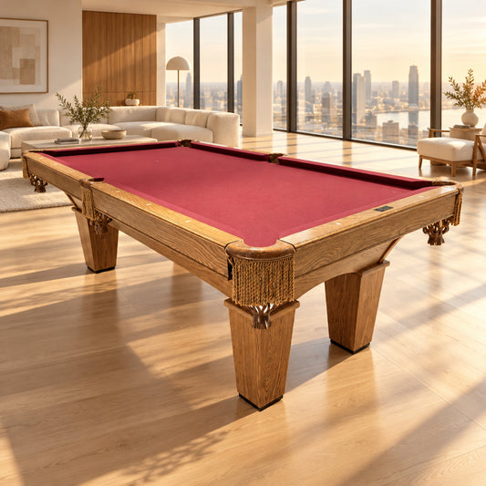 8 FT BRUNSWICK TAHOE POOL TABLE – FRISIAN OAK