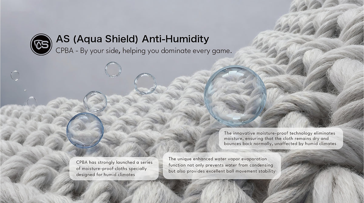 CPBA Aqua Shield anti-humidity billiard cloth, sold in Canada by Gaming Tables Direct