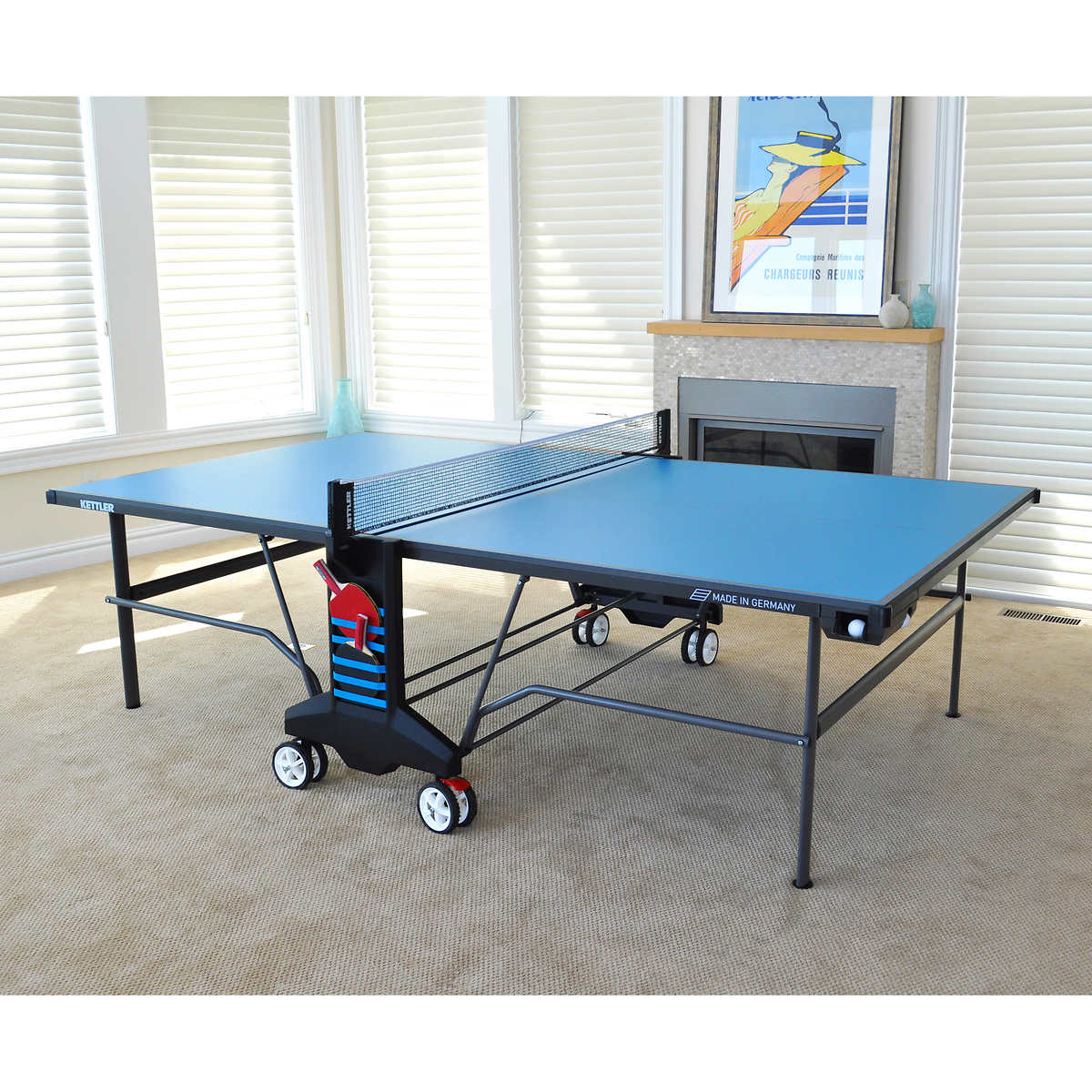 KETTLER 6 FT OUTDOOR TENNIS TABLE WITH NET SET
