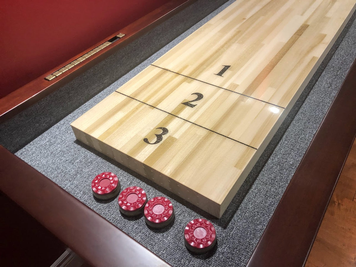 9 FT MAJESTIC SHUFFLEBOARD TABLE – WALNUT FINISH