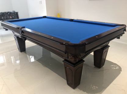 Majestic Ascot walnut pool table with leather drop pockets and slate playing surface
