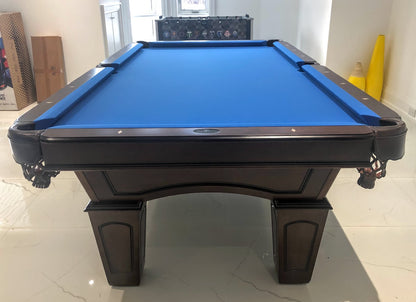 Majestic Ascot 7-foot walnut pool table with leather drop pockets front view 