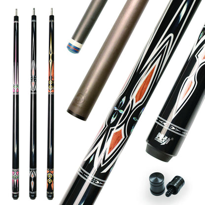 Miaojin 2-piece pool cue with carbon fiber shaft, 58 inch, 12.4mm tip