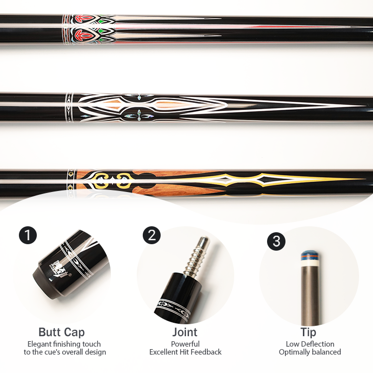 Miaojin carbon fiber shaft pool cue design details
