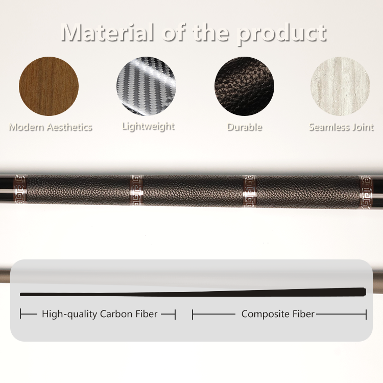 Miaojin premium carbon fiber pool cue detail view
