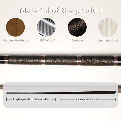Miaojin premium carbon fiber pool cue detail view
