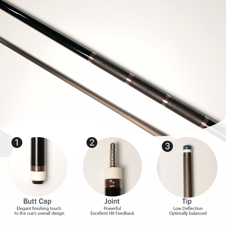 Miaojin premium carbon fiber pool cue, 11.8mm tip and carbon fiber shaft