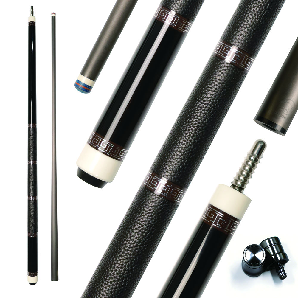 Miaojin premium carbon fiber pool cue with leather grip and stainless steel joint