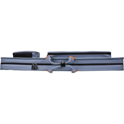 Molinari Retro cue bag top view, holds 3 butts and 6 shafts