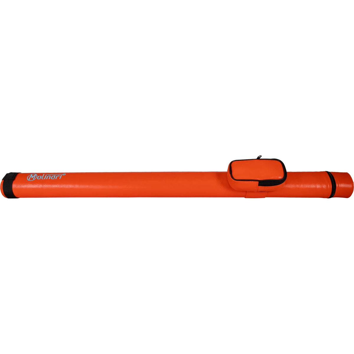 Molinari Retro 1x1 pool cue tube case in red orange and light blue