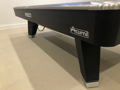 Square legs of Rasson Acurra 9-foot black pool table 
