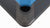 Close-up of a black and blue plastic component with a brand logo on a white background