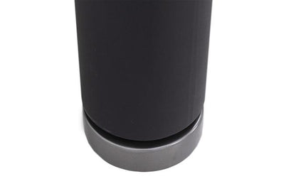 View of round leg of the Rasson Ironman 9 foot pool black table 