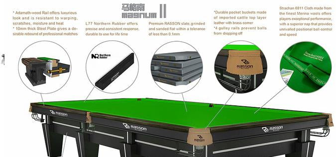 RASSON MAGNUM II PROFESSIONAL COMPETITION SNOOKER TABLE