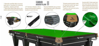 RASSON MAGNUM II PROFESSIONAL COMPETITION SNOOKER TABLE