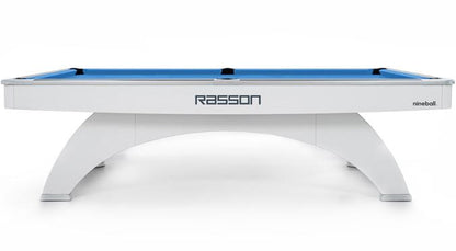 9 FT RASSON OX WHITE MODERN COMPETITION-GRADE POOL TABLE