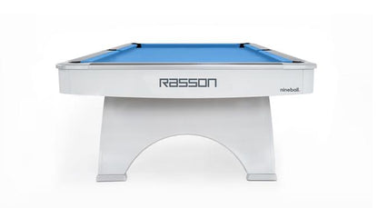 9 FT RASSON OX WHITE MODERN COMPETITION-GRADE POOL TABLE