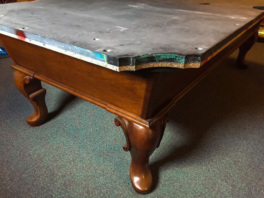 8 FT PREOWNED OLHAUSEN POOL TABLE – INSTALLED WITH ACCESSORIES