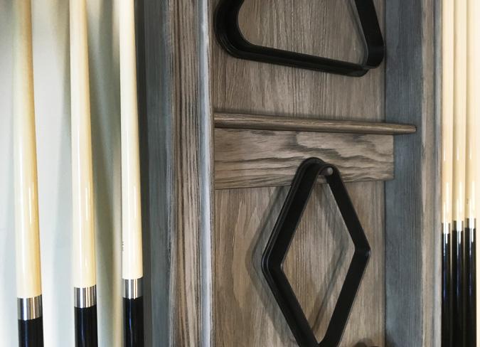 Barnwood Finish 8-Pool Cue Billiard Wall Rack