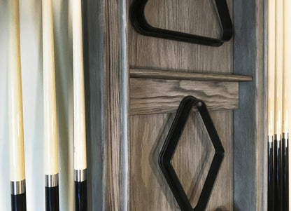 Barnwood Finish 8-Pool Cue Billiard Wall Rack