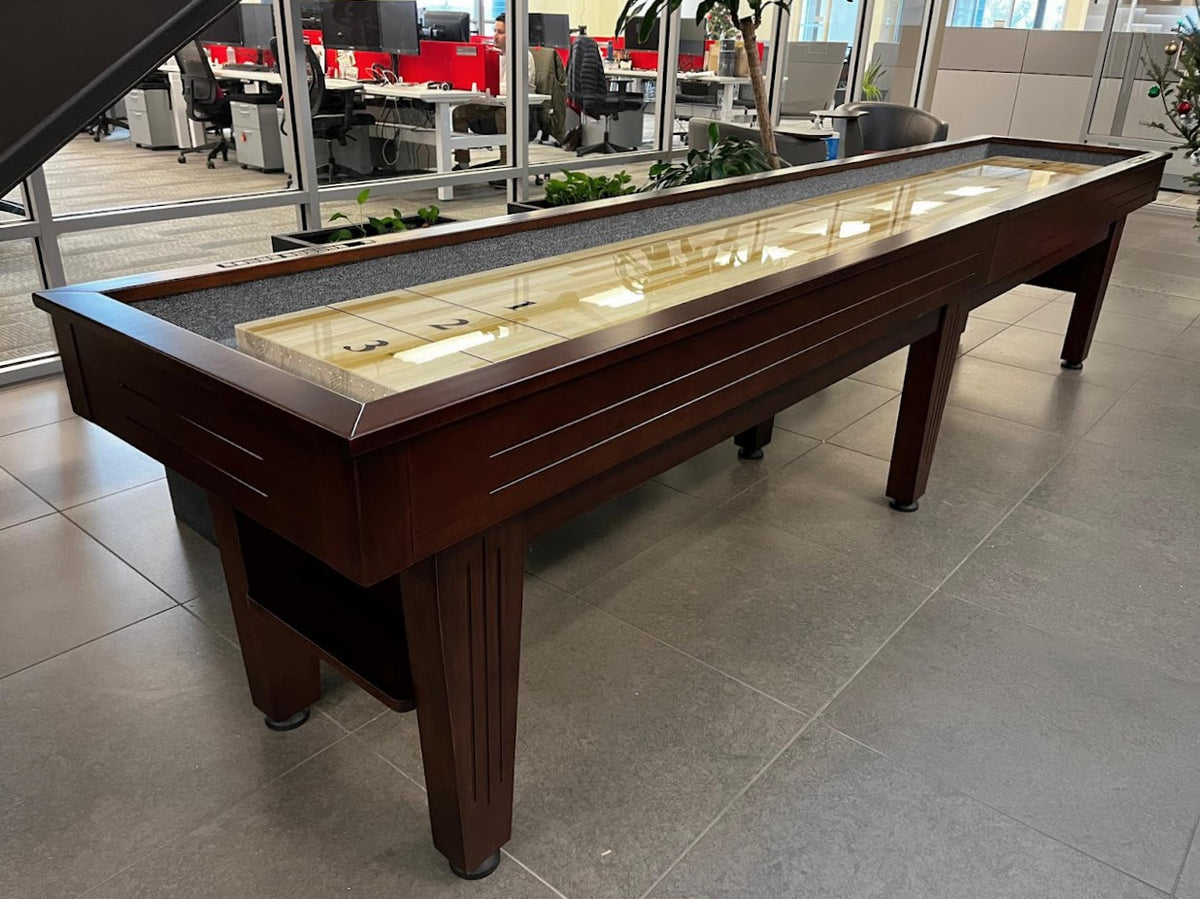 12 FT MAJESTIC WALNUT FINISH SHUFFLEBOARD TABLE