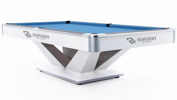 9' RASSON VICTORY II PLUS WHITE COMPETITION POOL TABLE