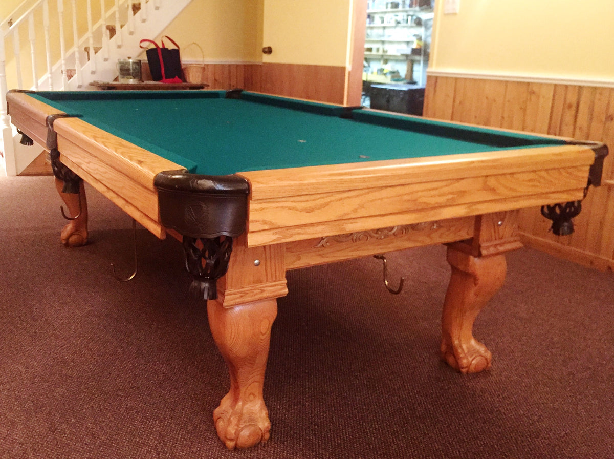 Pre-owned custom made solid oak pool table