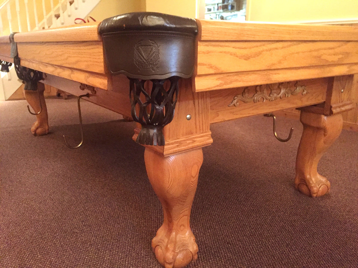 Preowned Custom Made Solid Oak Pool Table