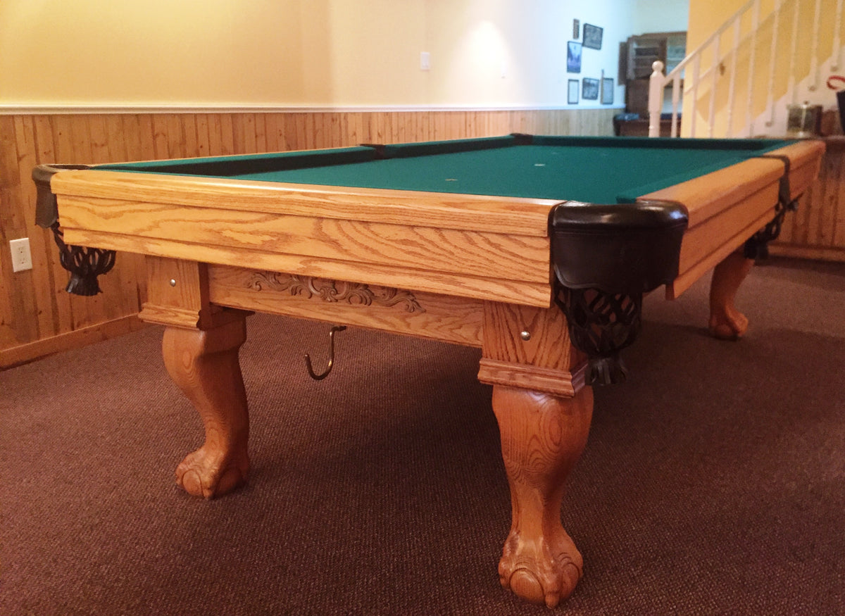 Preowned Custom Made Solid Oak Pool Table