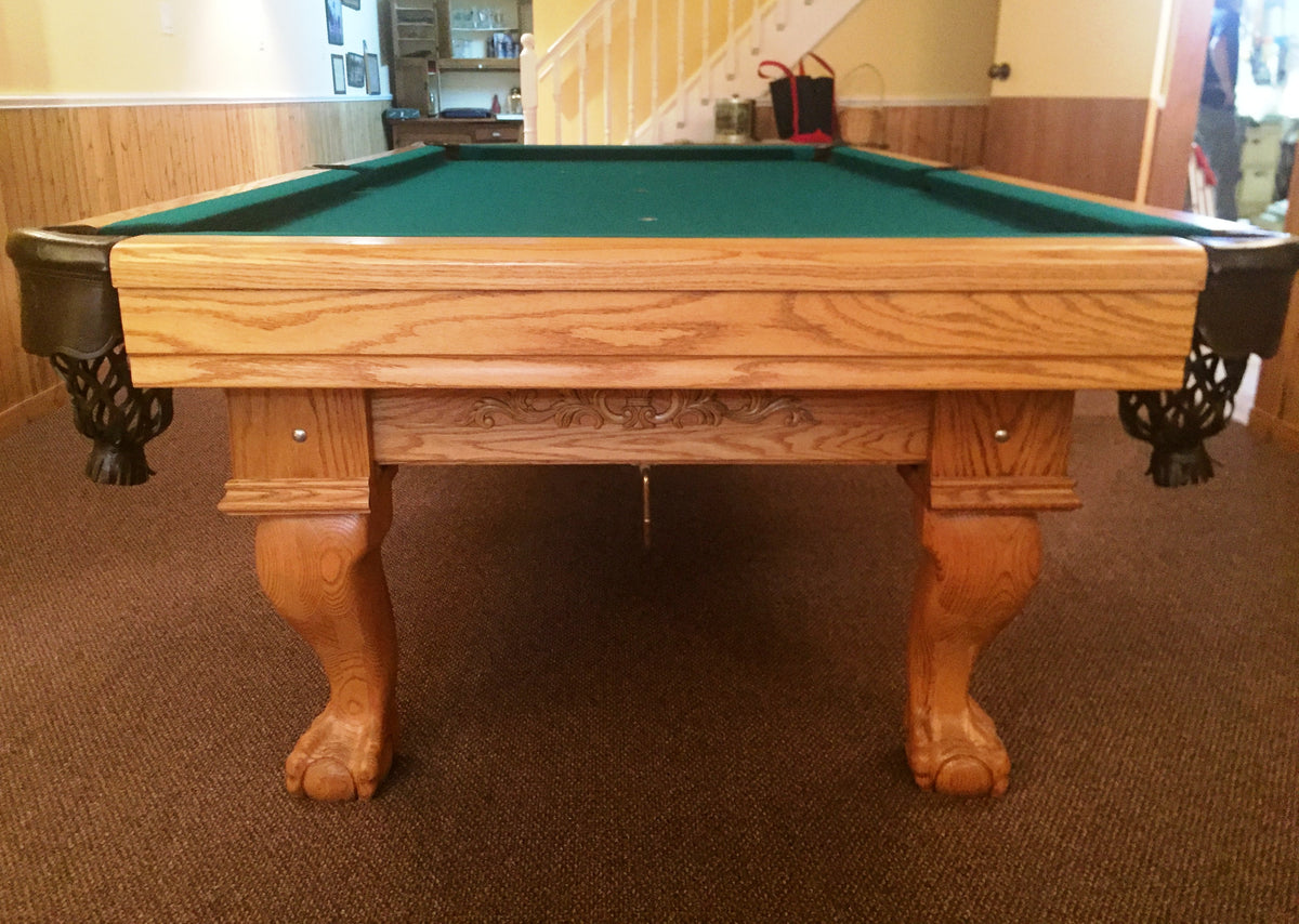 Preowned Custom Made Solid Oak Pool Table