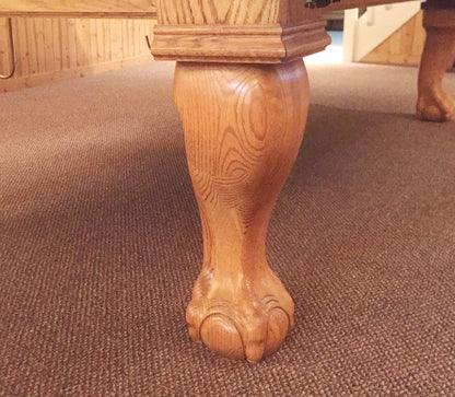 Preowned Custom Made Solid Oak Pool Table