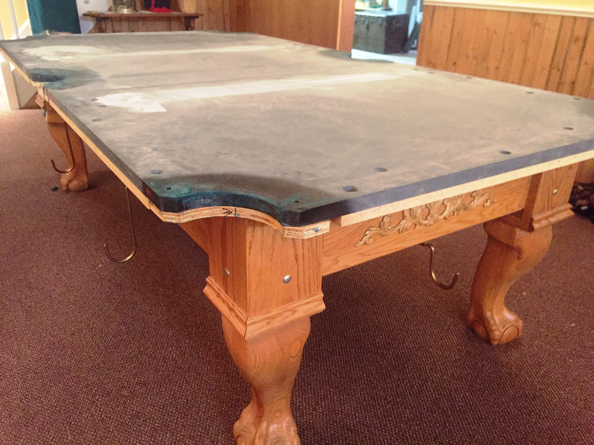 Preowned Custom Made Solid Oak Pool Table