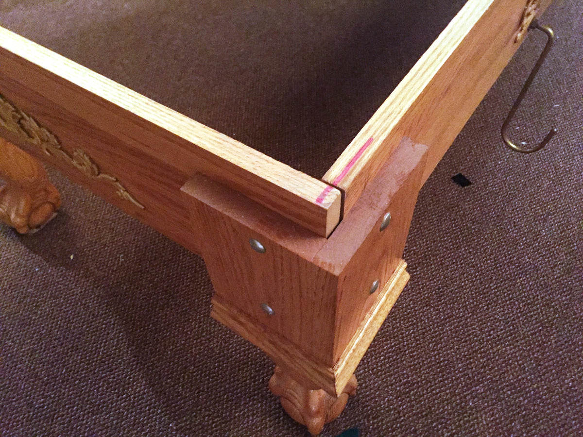 Preowned Custom Made Solid Oak Pool Table