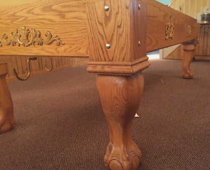 Preowned Custom Made Solid Oak Pool Table