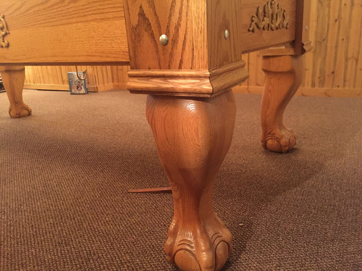 Preowned Custom Made Solid Oak Pool Table