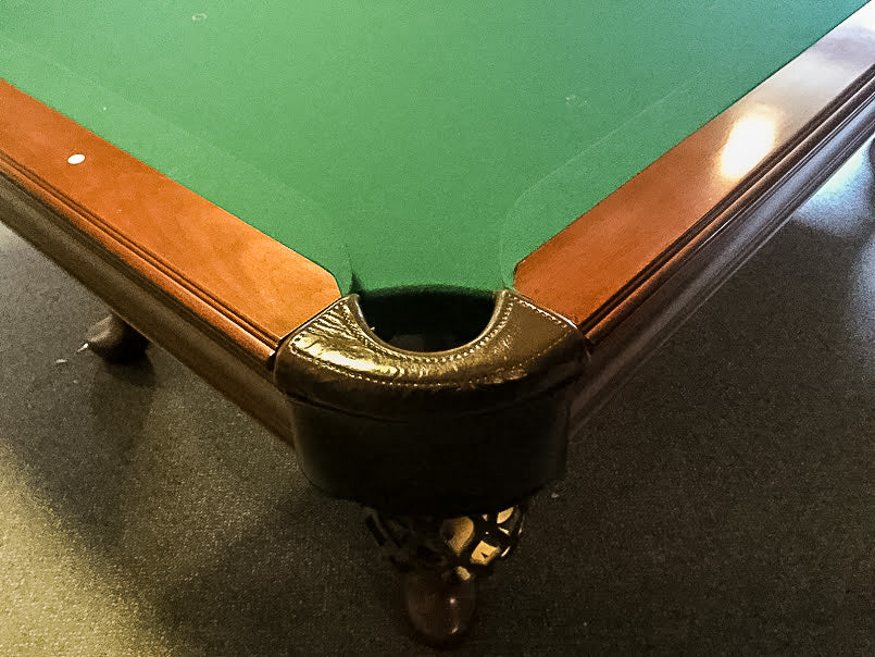 8 FT PREOWNED OLHAUSEN POOL TABLE – INSTALLED WITH ACCESSORIES
