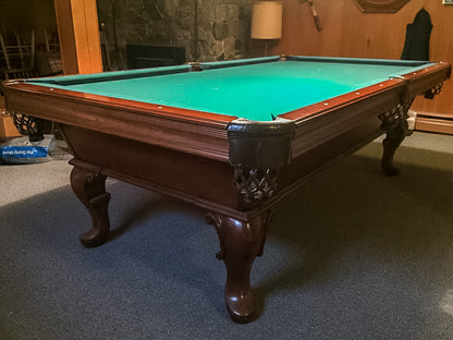 8 FT PREOWNED OLHAUSEN POOL TABLE – INSTALLED WITH ACCESSORIES